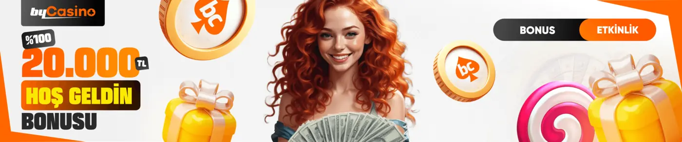 Bycasino ilk yatırıma %100 hoş geldin bonusu, 20.000 TL'ye kadar